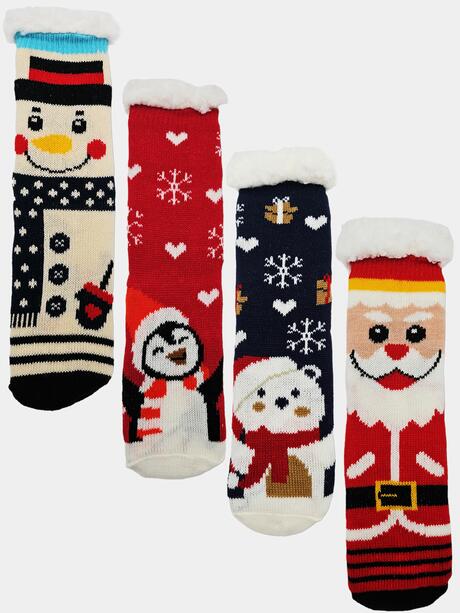 Świąteczne skarpety 31-34 dziecięce bambosze z ABS