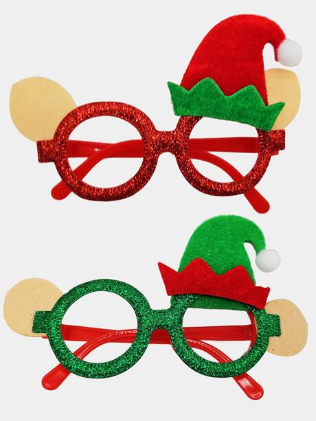 Świąteczne okulary z czapką elfa