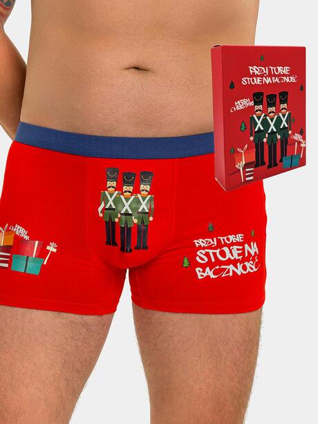 Świąteczne bokserki męskie w prezentowym pudełku