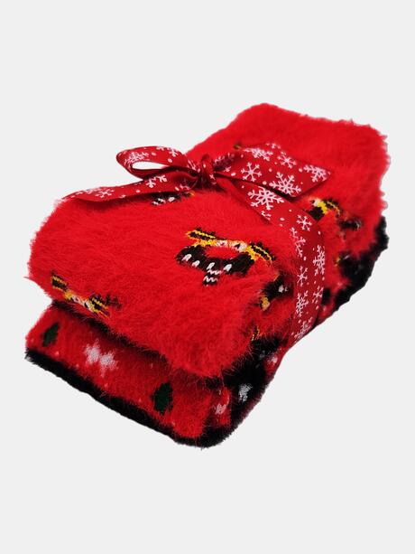 2-pak Świąteczny 35-38 damski z ozdobną wstążką na prezent