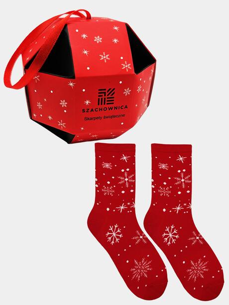 Świąteczne skarpetki 39-41 damskie bombka na prezent