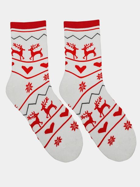 Świąteczne skarpetki 39-41 damskie bombka na prezent