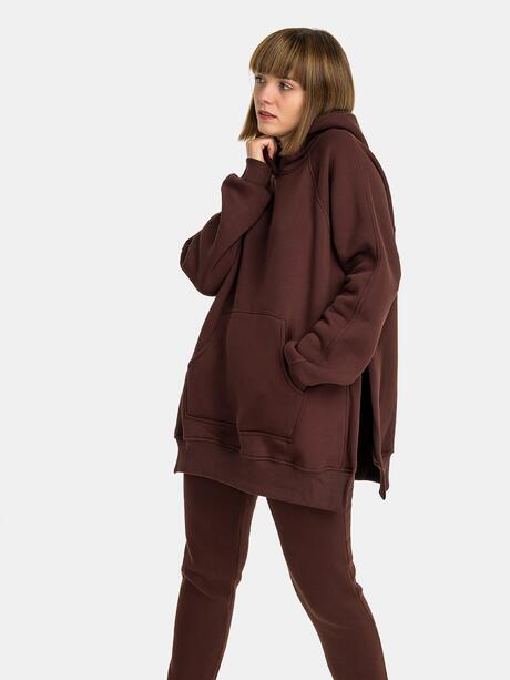 Długa bluza z kapturem
