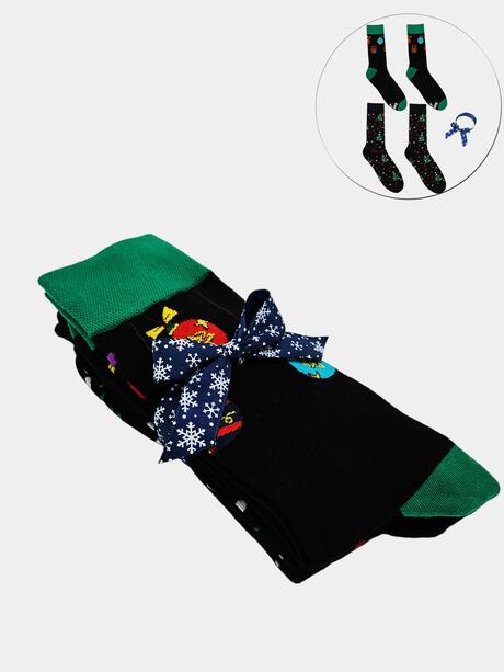 2-pak Świąteczny 43-45 męski z ozdobną wstążką