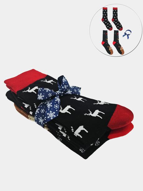 2-pak Świąteczny 43-45 męski z ozdobną wstążką