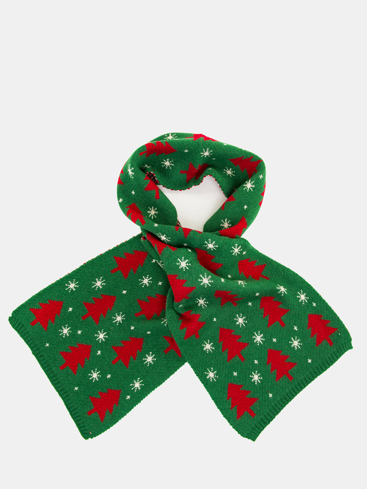 Szalik świąteczny w choinki