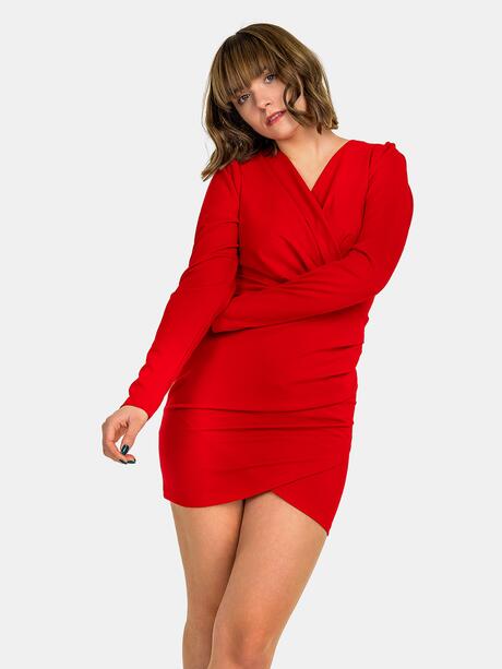 Sukienka z kopertowym dekoltem