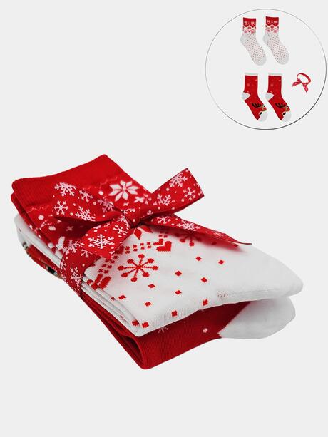 2-pak Świąteczny 39-41 damski z ozdobną wstążką