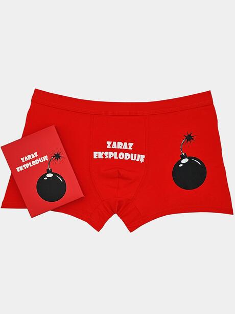 Walentynkowe bokserki męskie z zabawnym napisem