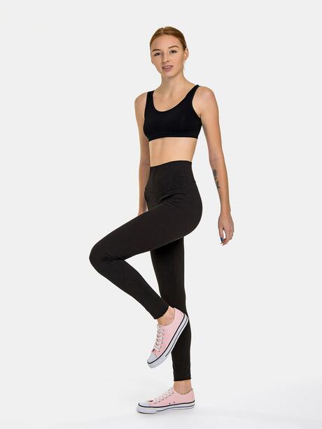 Prążkowane legginsy z wysokim stanem