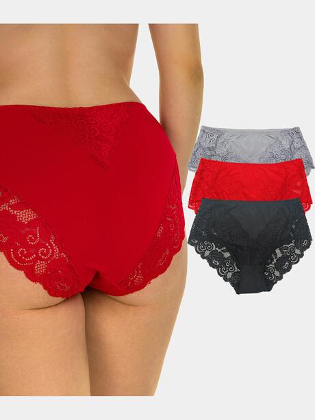 Majtki z wysokim stanem 3-pak 2XL