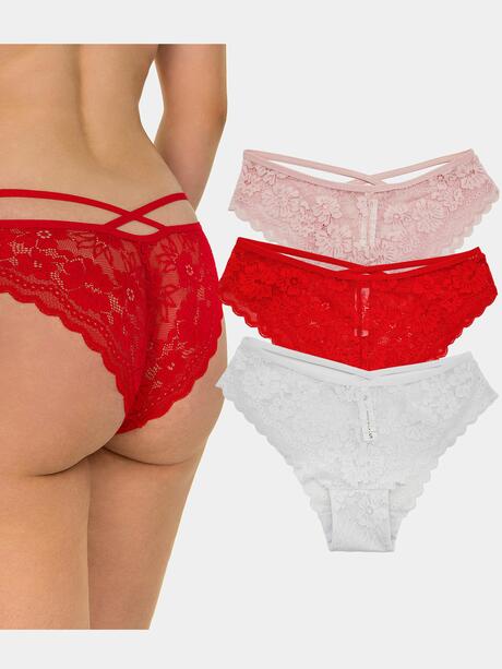 Koronkowe majtki 3-pak L