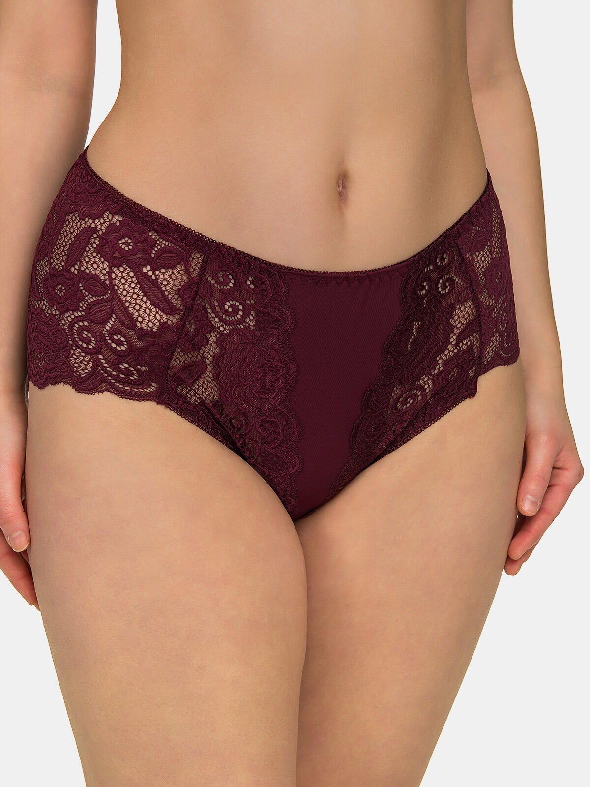 Majtki koronkowe z wysokim stanem