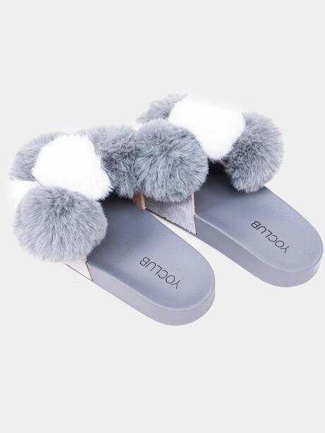 Klapki z futerkiem