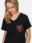 T-shirt bawełniany w róże