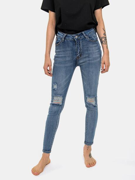 Spodnie jeansowe z przetarciami