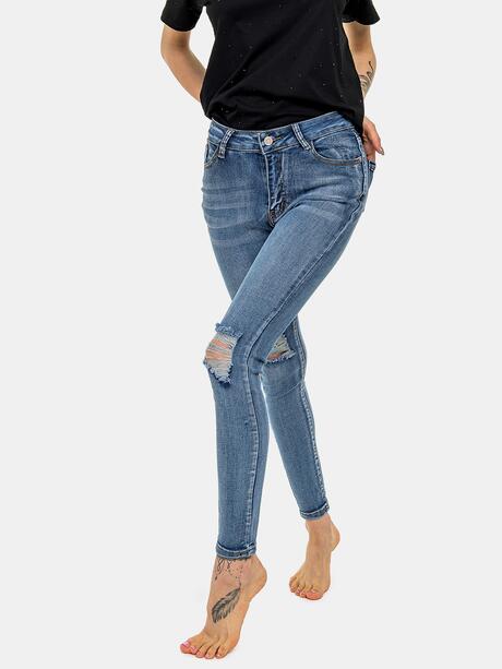 Spodnie jeansowe z przetarciami