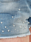 Jeansowe szorty dziewczęce z perełkami