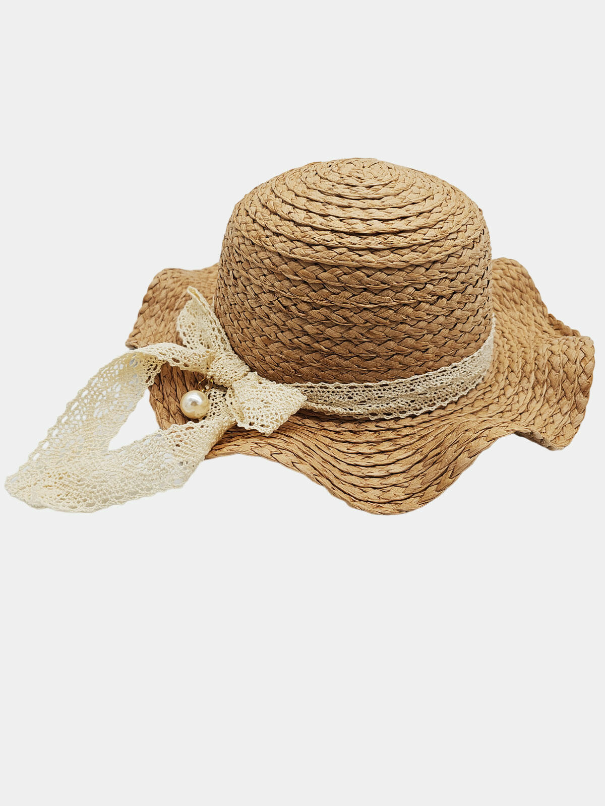 Pleciony kapelusz z kokardą