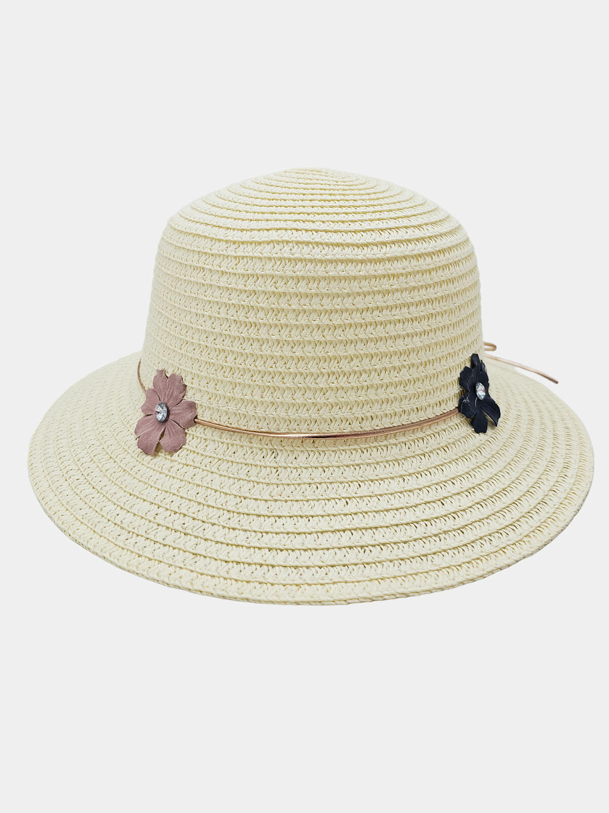 Pleciony kapelusz z rzemykiem