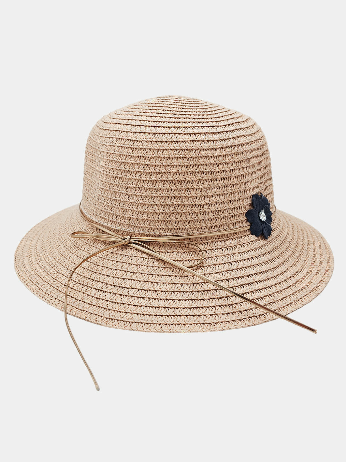 Pleciony kapelusz z rzemykiem