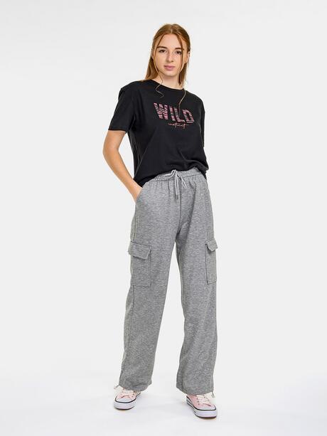 Spodnie dresowe z szeroką nogawką