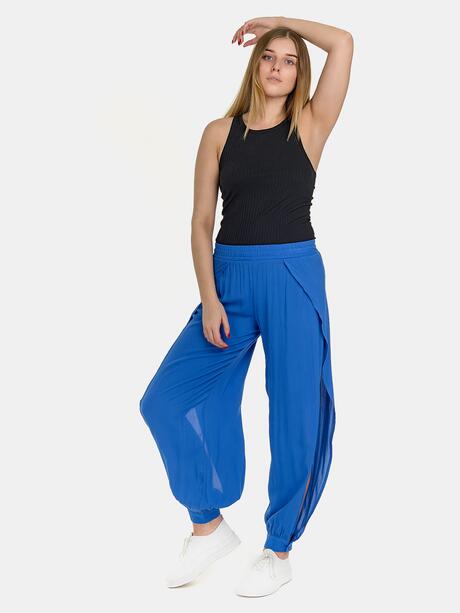 Spodnie materiałowe z rozcięciem