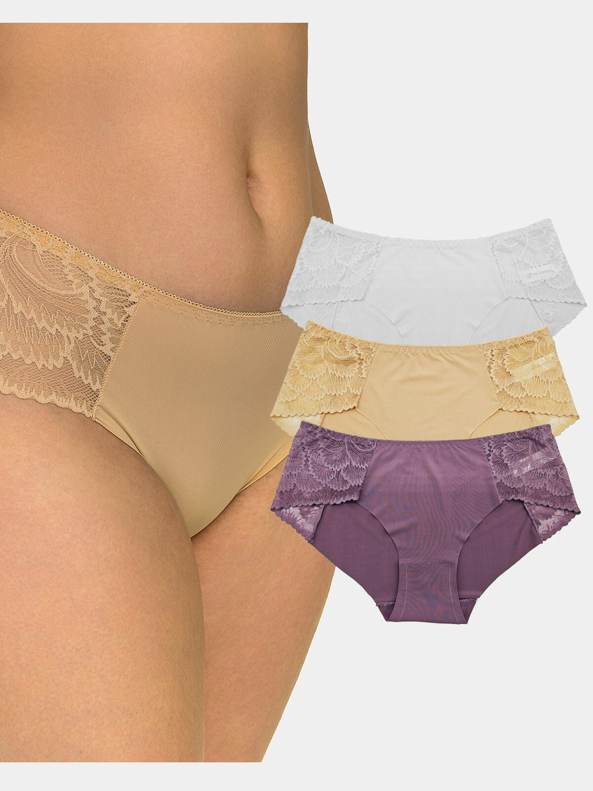 Koronkowe majtki 3-pak L