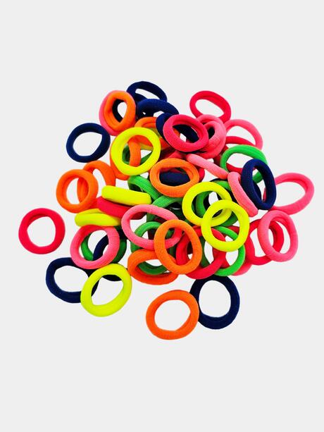 Kolorowe gumki do włosów w tubie