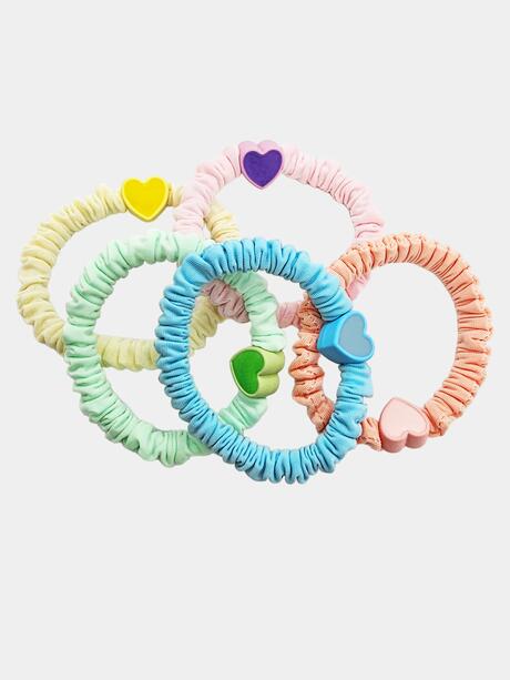 Gumki do włosów z serduszkiem 5 szt.