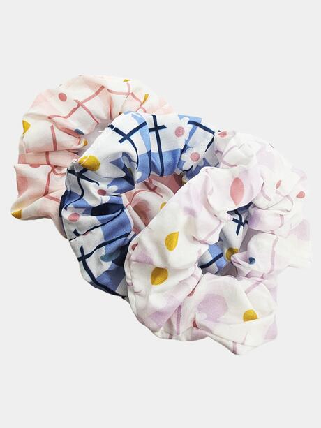 Kolorowe scrunchie do włosów 3 szt.