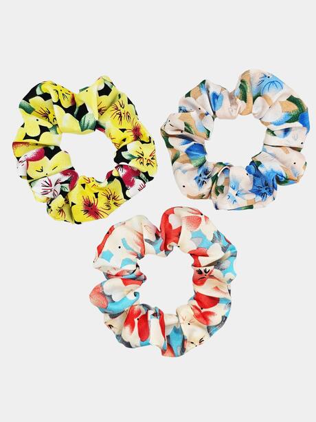 Gumki do włosów w kwiaty 3 szt.