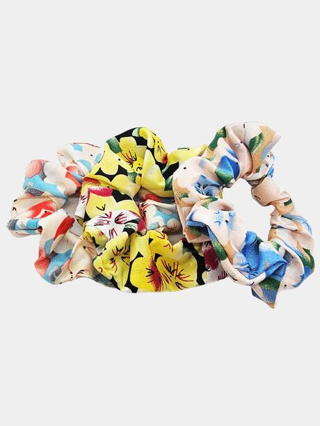 Gumki do włosów w kwiaty 3 szt.