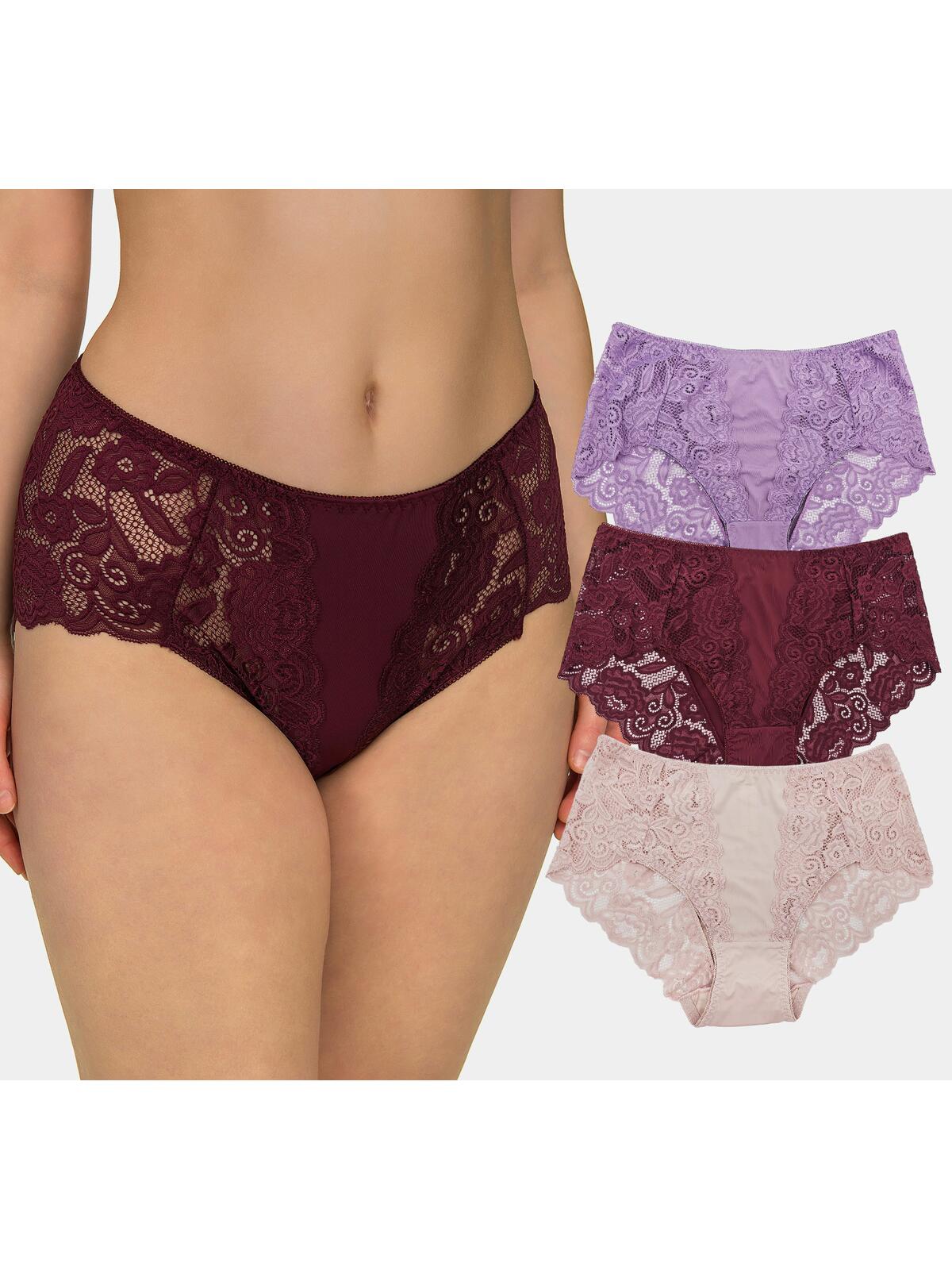 Majtki z wysokim stanem 3-pak L