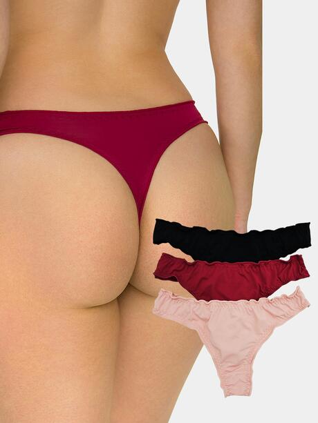 Stringi gładkie 3-pak L