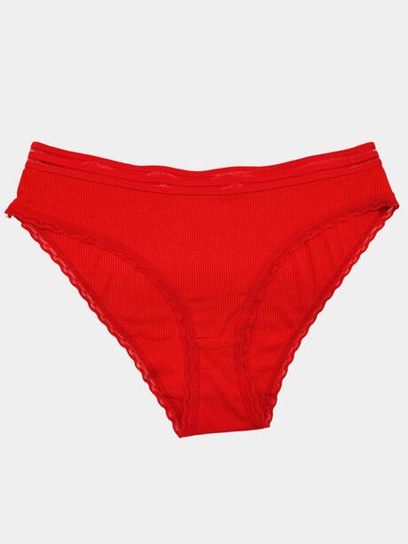 Majtki bawełniane wykończone koronką