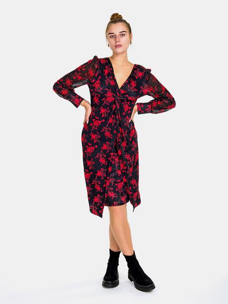 Kopertowa sukienka w kwiaty