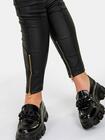 Woskowane spodnie skinny
