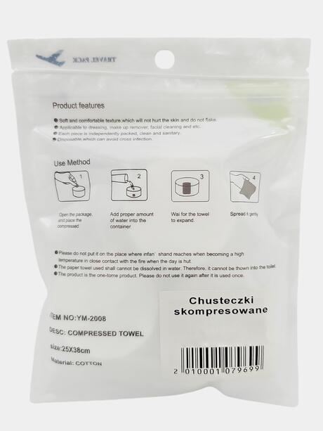 Chusteczki skompresowane 25x38 cm 6 szt.