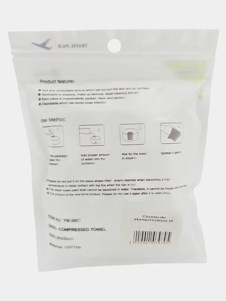 Chusteczki skompresowane 20x22 cm 20 szt.