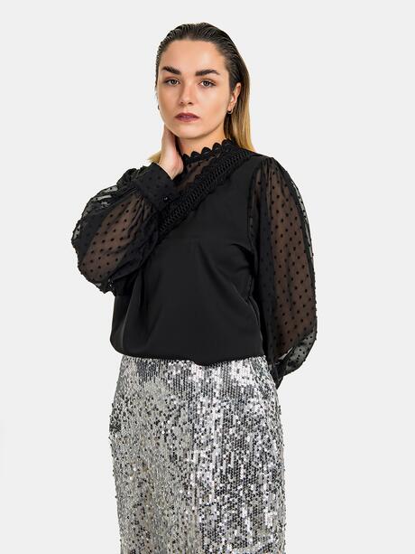 Bluzka z szyfonowymi rękawami