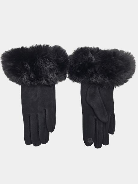 Rękawiczki ze sztucznym futerkiem