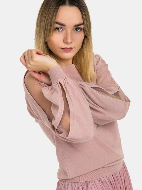 Bluzka z transparentnymi wstawkami