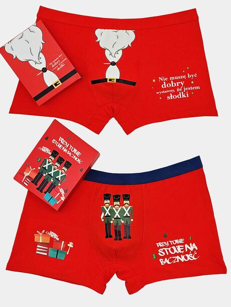 Świąteczne bokserki śmieszne 2-pak 2XL