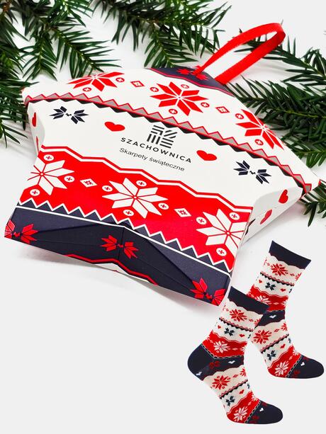 Świąteczne skarpetki 35-38 w ozdobnym pudełku