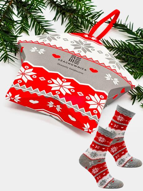 Świąteczne skarpetki 35-38 w ozdobnym pudełku