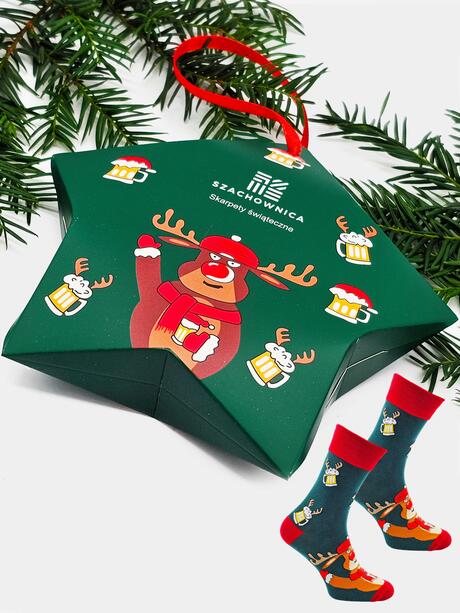 Świąteczne skarpetki 39-42 w ozdobnym pudełku