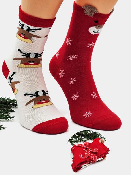 2-pak Świąteczny 35-38 damski ze wstążką