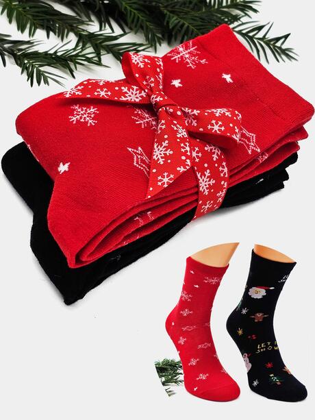 2-pak Świąteczny 39-41 damski ze wstążką