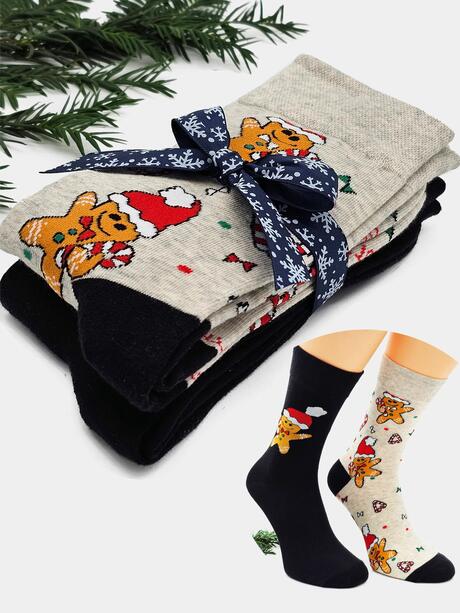 Skarpetki w piernikowe ludziki 2-pak 39-42